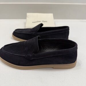 Massimo Dutti Women's Black Suede Loafers